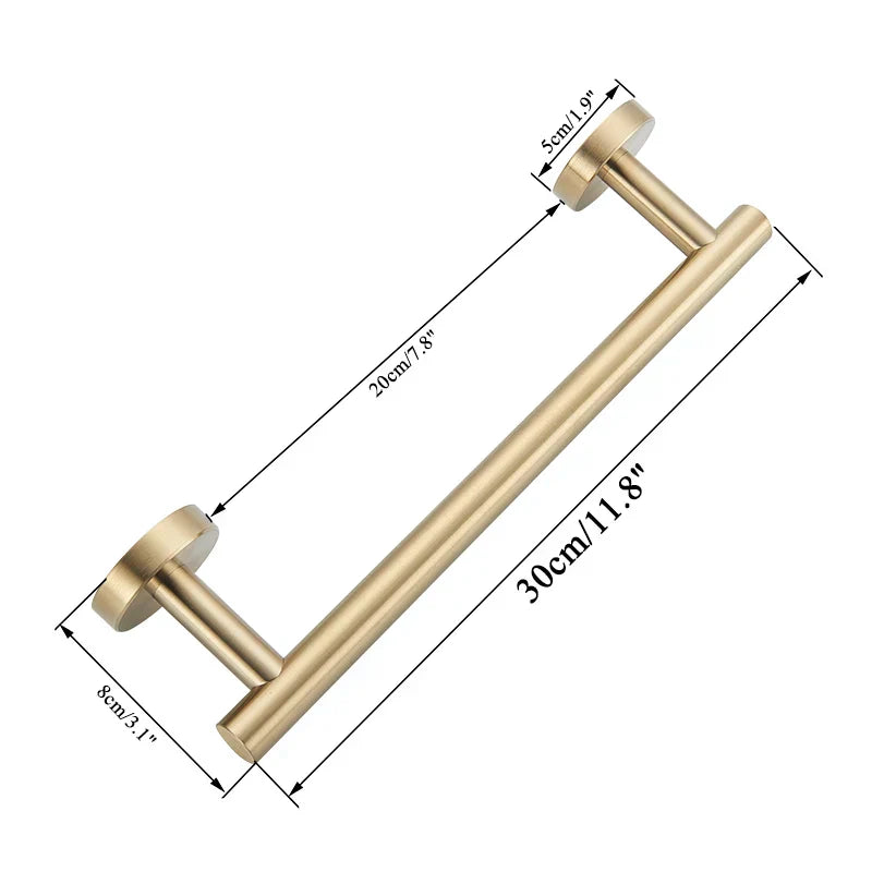DecorBites™ Bathroom Hardware Set: Towel Bar, Robe Hook, Rack, Shelf, Tissue Holder, Hook