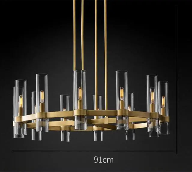 DecorBites™ Glass Chandelier Pendant Lamp with E14 LED, Chrome Finish, Retro Design