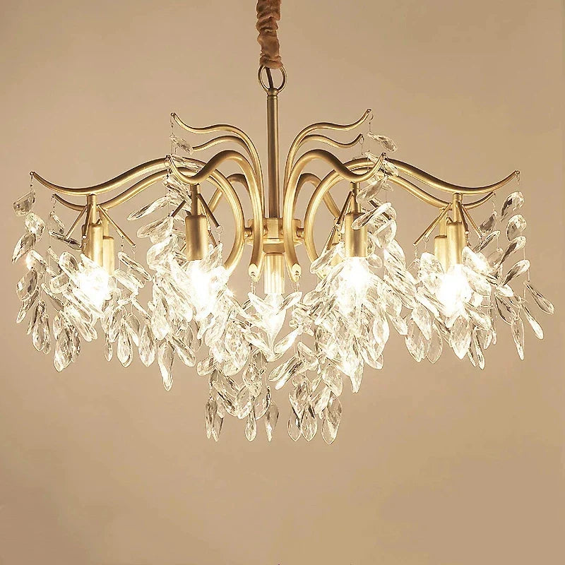 DecorBites™ Crystal LED Chandelier: Luxury Indoor Lighting for Home, Kitchen, Living Room