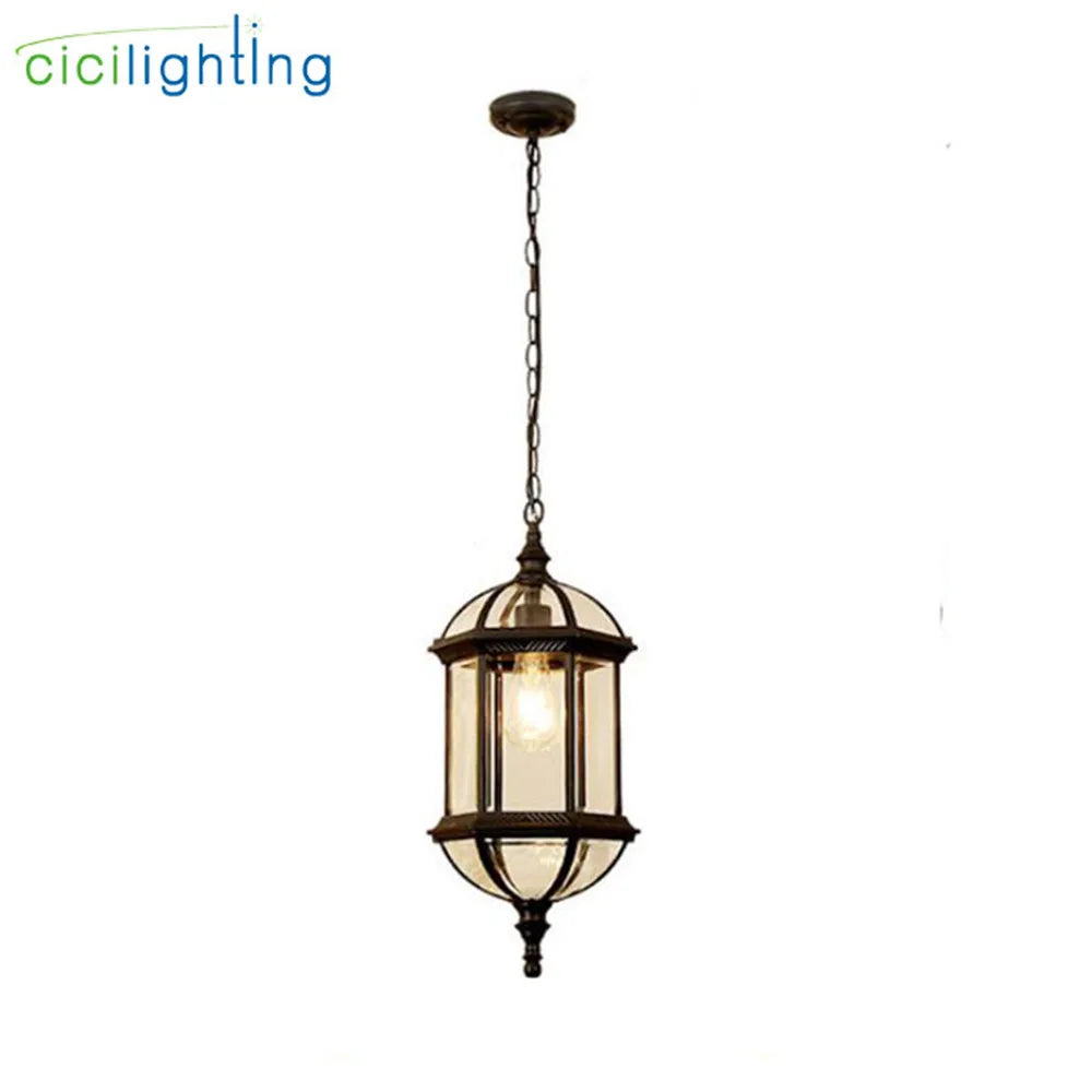 DecorBites™ Black Outdoor Hanging LED Pendant Light for Balcony Walkway & Exterior Lighting