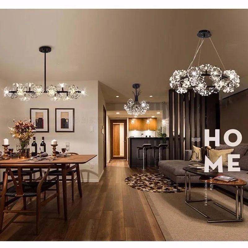 DecorBites™ Dandelion Flower Chandelier LED Lamp for Living Room Bedroom Restaurant Bouquet Decor