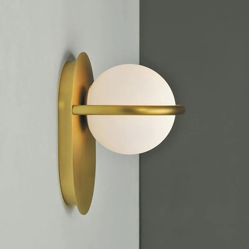 DecorBites™ Glass Ball Gold Wall Light Sconce | Modern Nordic Bedside Indoor Lamp