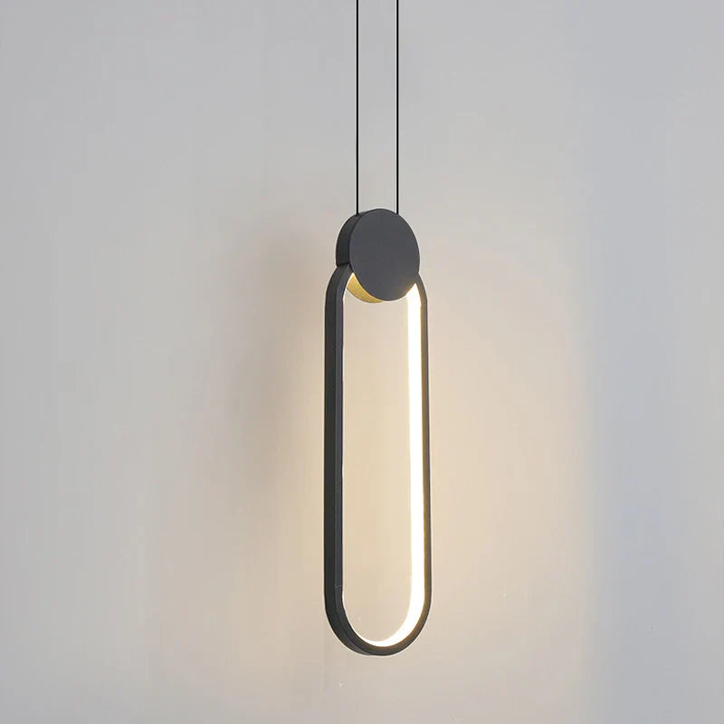 DecorBites™ Black Ring Pendant Lamp | Dimmable LED Ceiling Hanging Light for Bedroom Decor