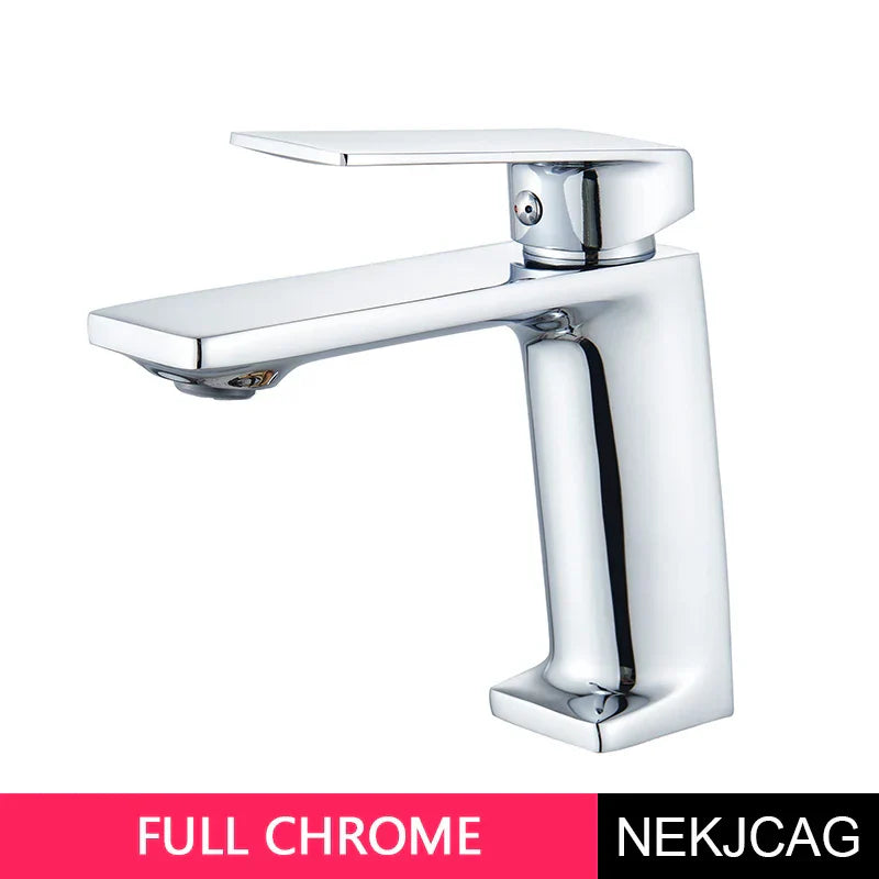 DecorBites™ Black Gold Basin Faucet: Stylish Deck Mounted Bathroom Sink Faucet with Gold Handle