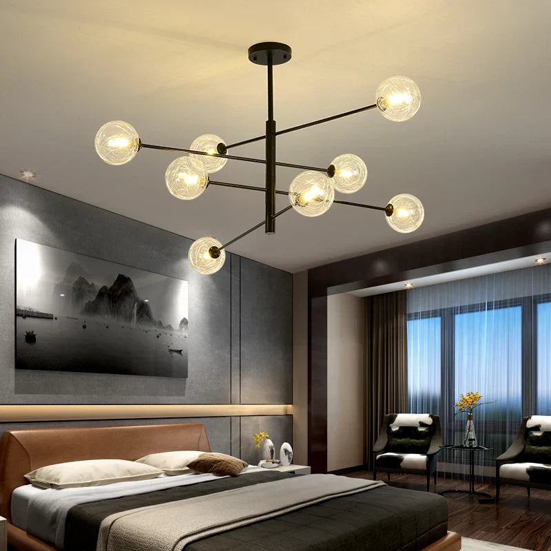 DecorBites™ Black/Gold G9 LED Chandelier for Living Room Bedroom Modern Pendant Lighting