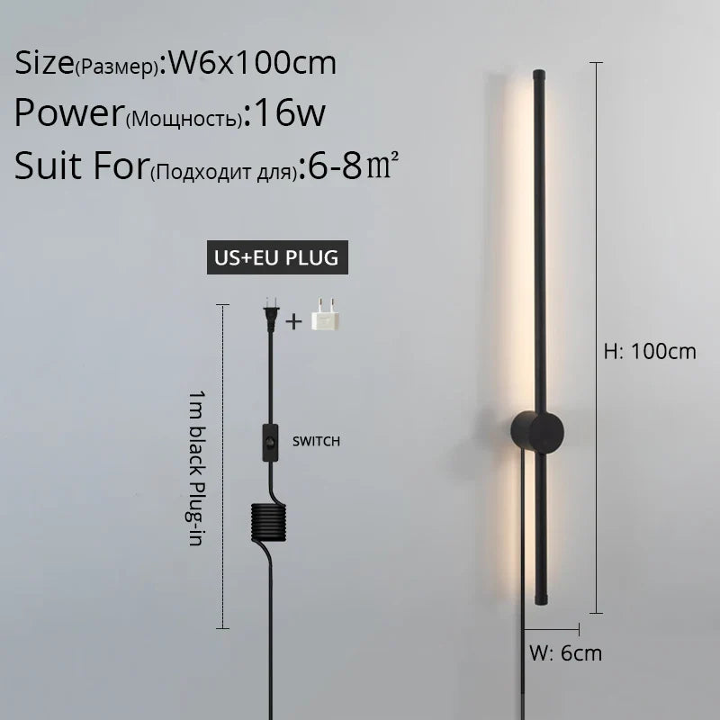 DecorBites™ Black LED Wall Sconce for Living Room Bedroom Lighting
