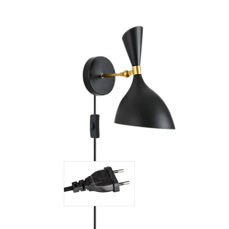 DecorBites™ Black White Nordic Wall Lamps with Switch, Modern Industrial Decor Light for Living Room
