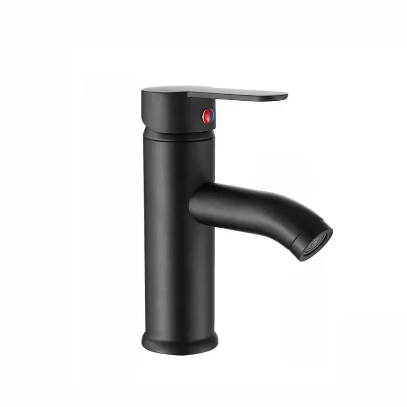 DecorBites™ Black Golden Single Handle Bathroom Basin Faucet for Deck Mount Vessel Sink