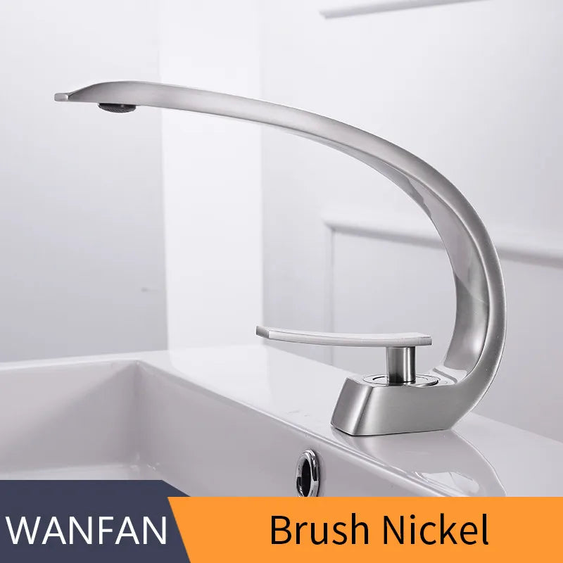 DecorBites™ Basin Faucet: Modern Brass Bathroom Mixer Tap with Single Handle and Single Hole