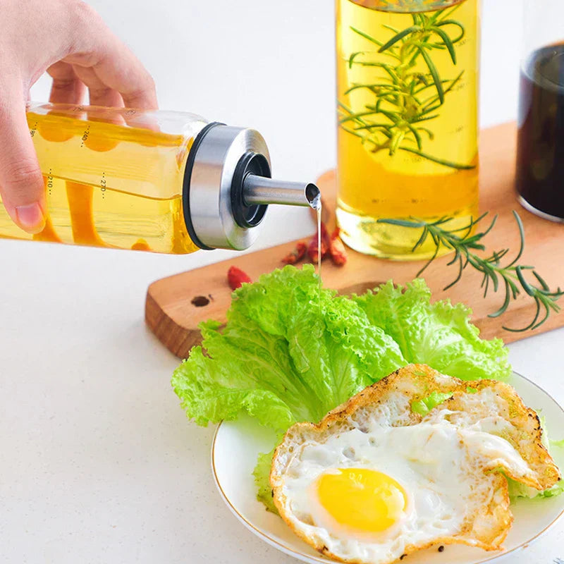 DecorBites™ Glass Seasoning Storage Bottle: Durable Leak-Proof Kitchen Jar for Oil, Soy Sauce, Vinegar