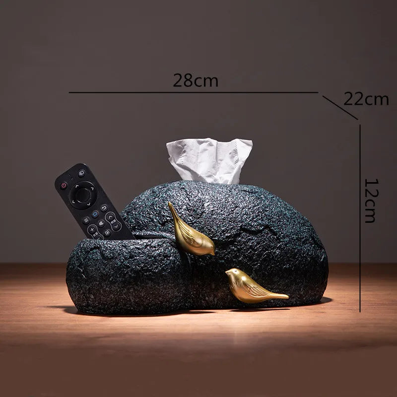 DecorBites™ Golden Bird Resin Tissue Box Ashtray Desktop Organizer Storage Box