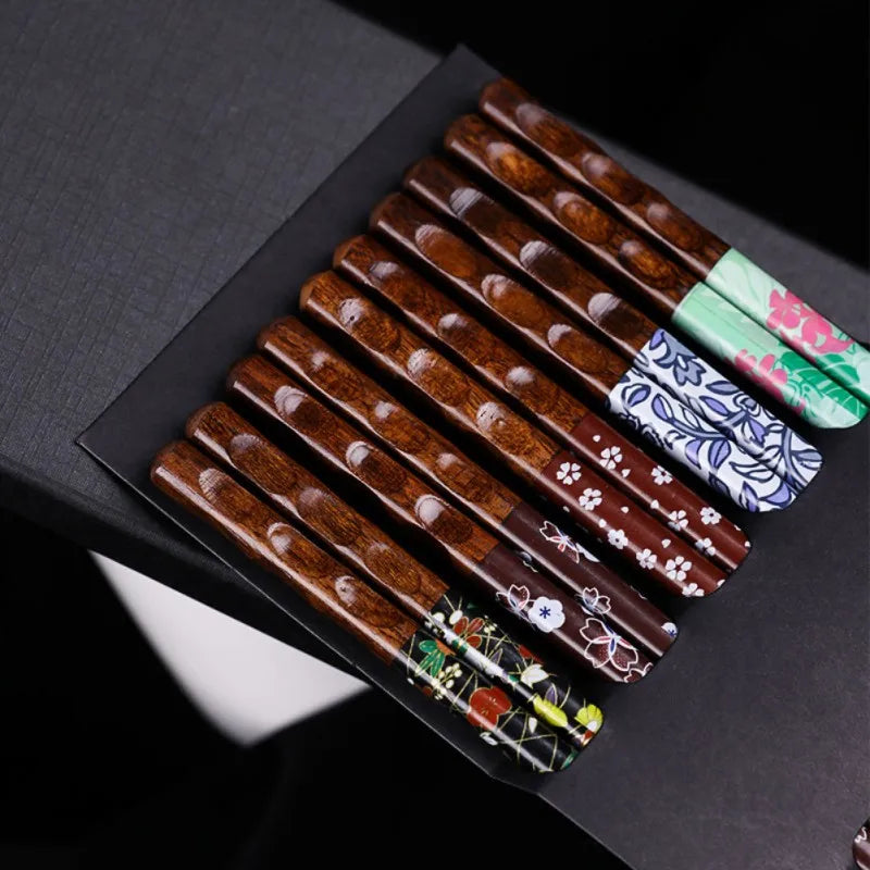 DecorBites™ Bamboo Wood Chopsticks for Sushi and Food Eating