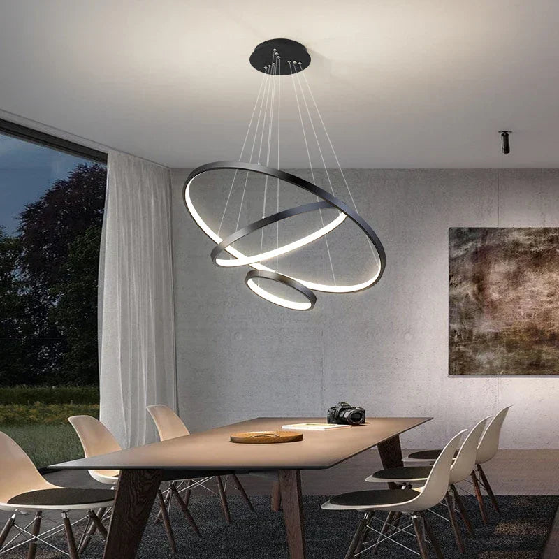 DecorBites™ LED Ceiling Chandelier Round Pendant Light for Modern Home Interior Lighting