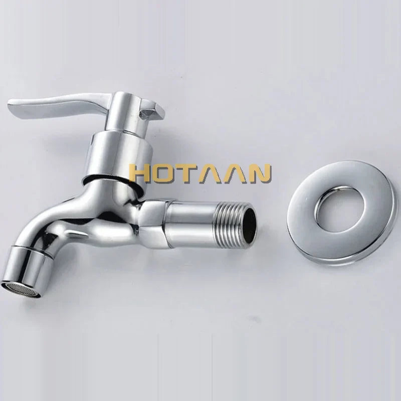 DecorBites™ Brass Single Cold Water Wall Tap Basin Faucet Bibcock 12cm Length