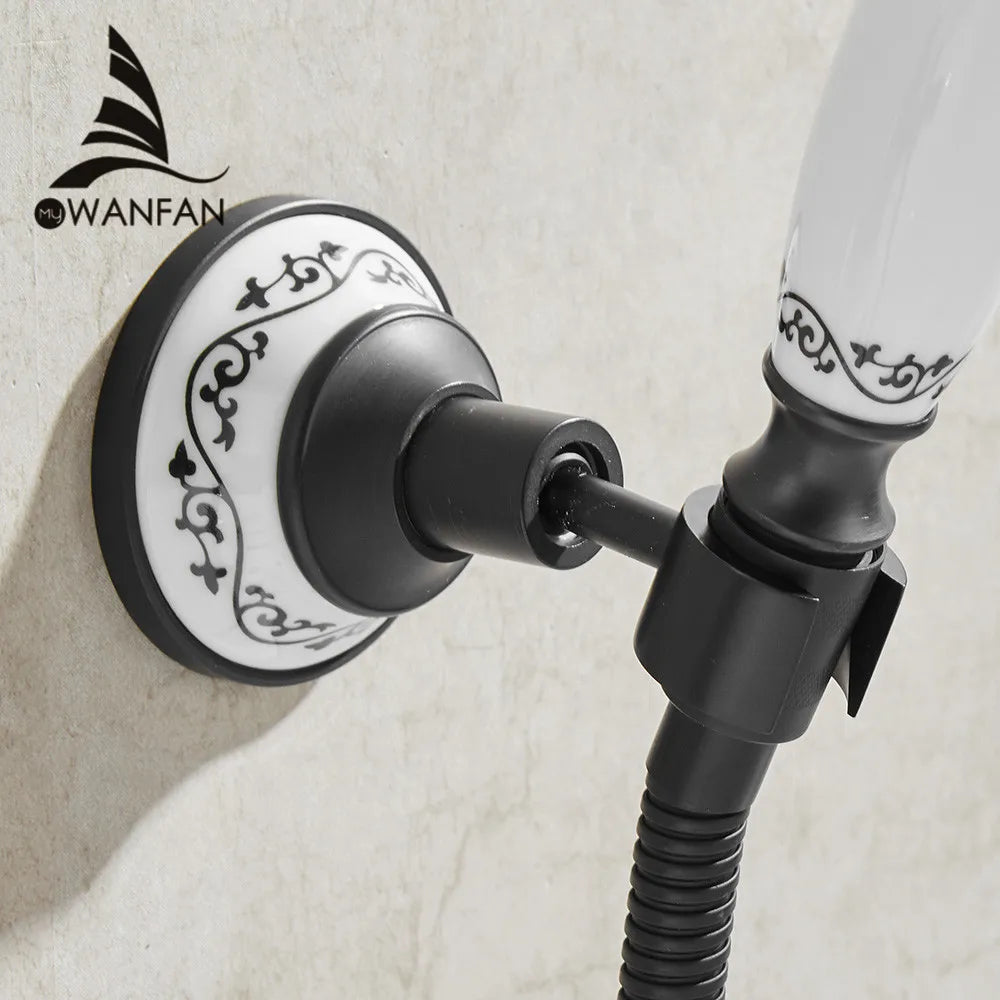 DecorBites™ Gold Brass Swivel Handheld Shower Holder Mounting Bracket for Bathroom Accessories
