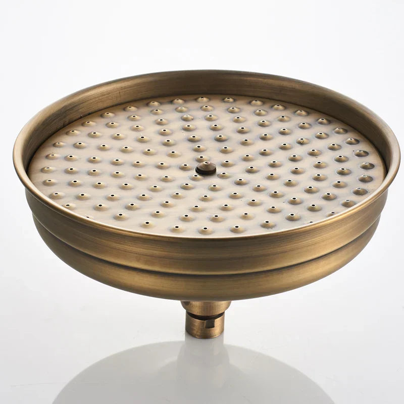 DecorBites™ 8" Antique Brass Rainfall Shower Faucet Head for Refreshing Showers