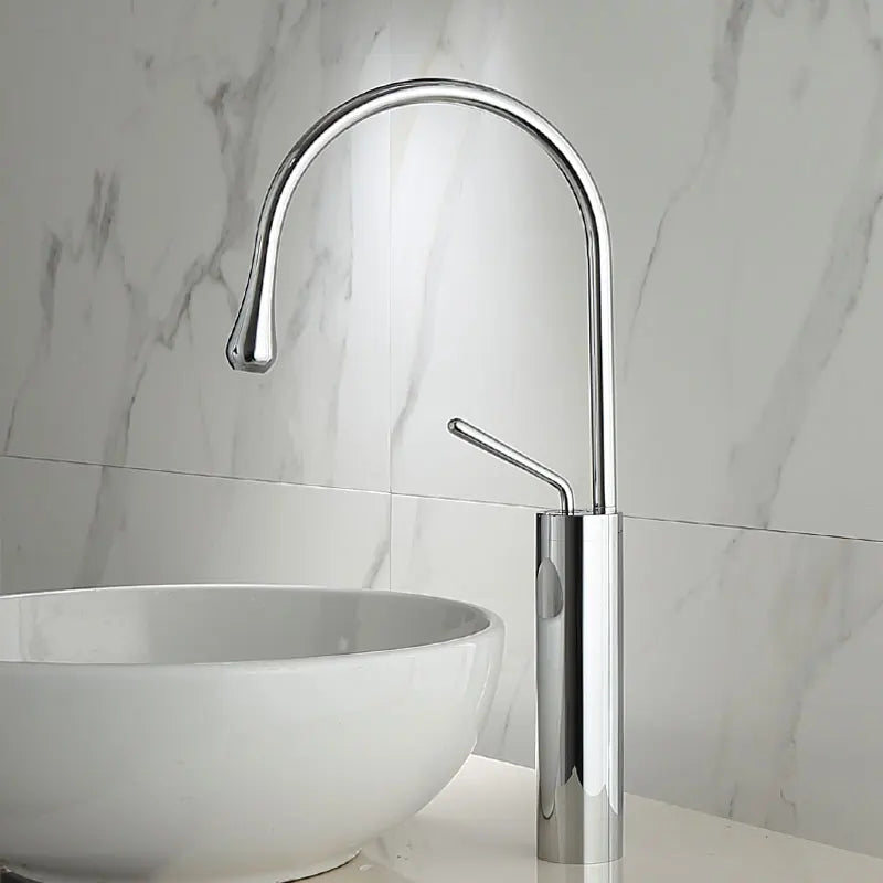 DecorBites™ Brushed Gold/Black/White Basin Faucet with Single Handle Swivel Sink Water Crane
