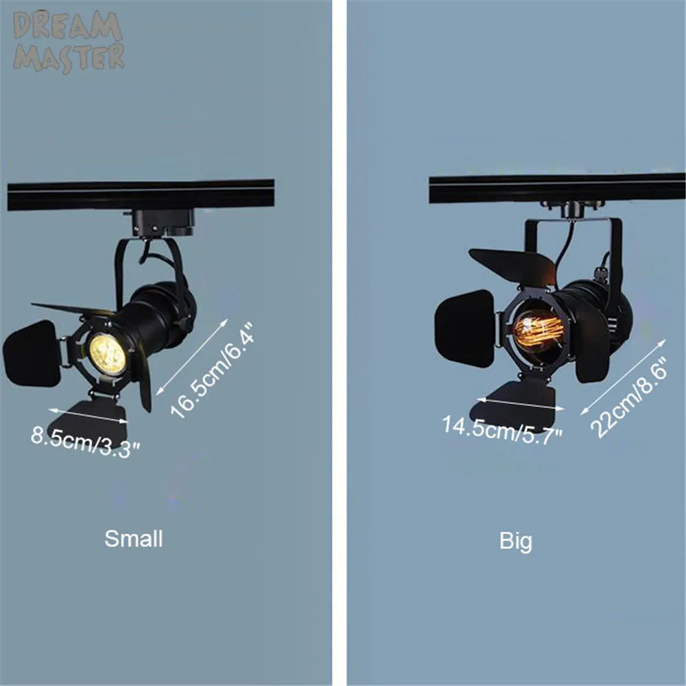 DecorBites™ Industrial Spotlight Rail Light with Barndoor for Clothes Store Lighting