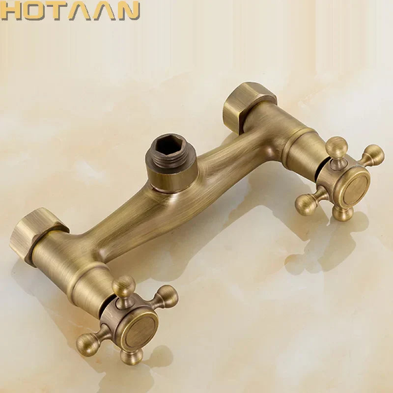 DecorBites™ Antique Brass Hand Held Shower Kit - Wall Mounted Bathroom Shower Faucet