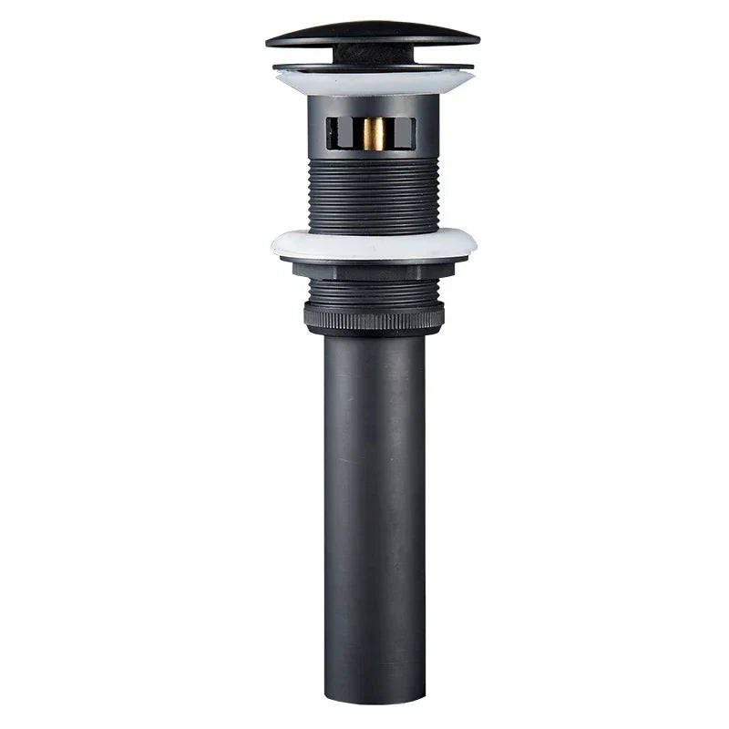 DecorBites™ Brass Black Pop Up Drain Stopper with Overflow for Vessel Sink