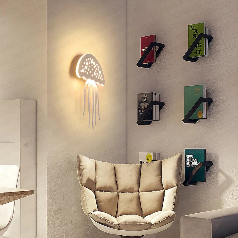 DecorBites™ LED Jellyfish Wall Lamp for Modern Indoor Decor, Nordic Bedside Sconce
