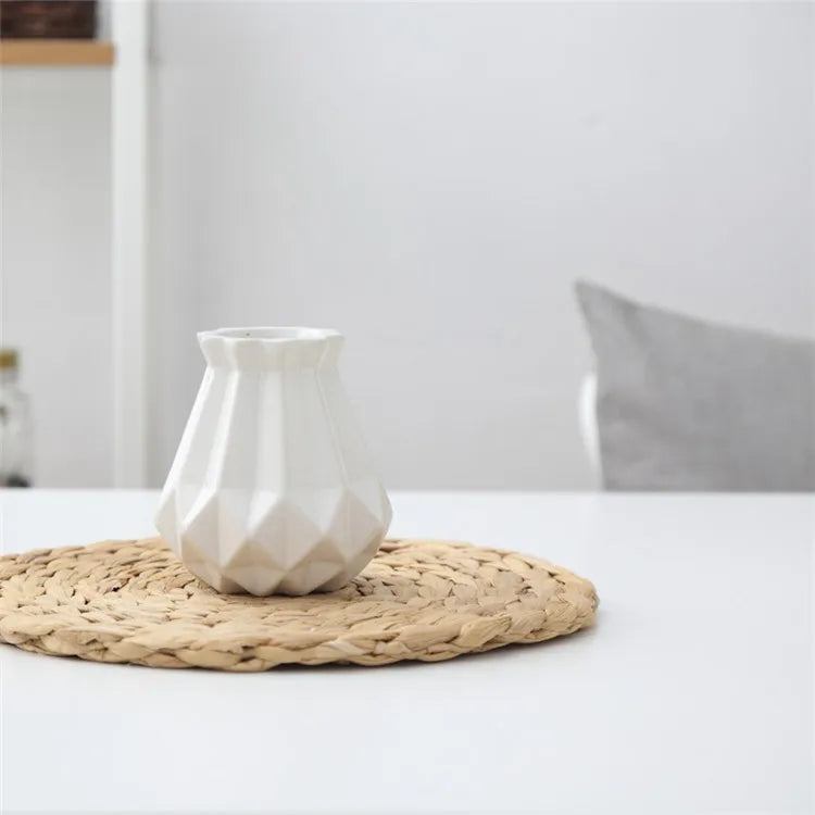 DecorBites™ Ceramic Diamond Vase Modern Home Decor Living Room Decoration