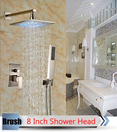DecorBites™ LED Rainfall Shower Set with Handheld Spray and Tub Spout