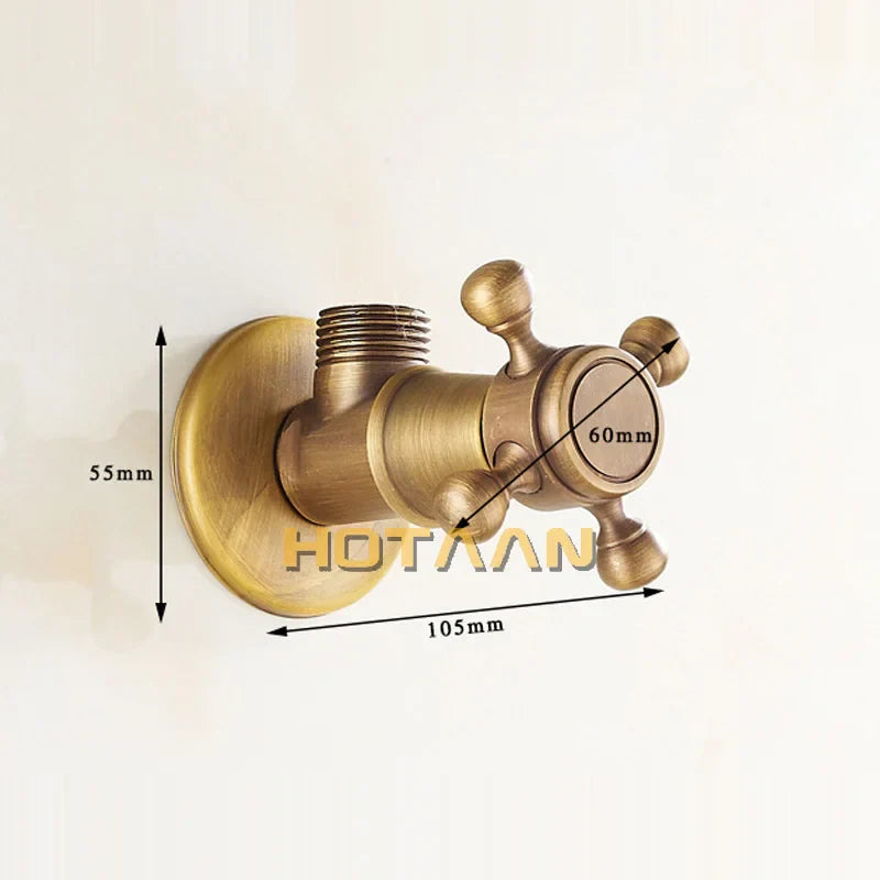 DecorBites™ Antique Brass Triangle Valve Water Control Bathroom Tap 1/2*1/2 Angle Valve