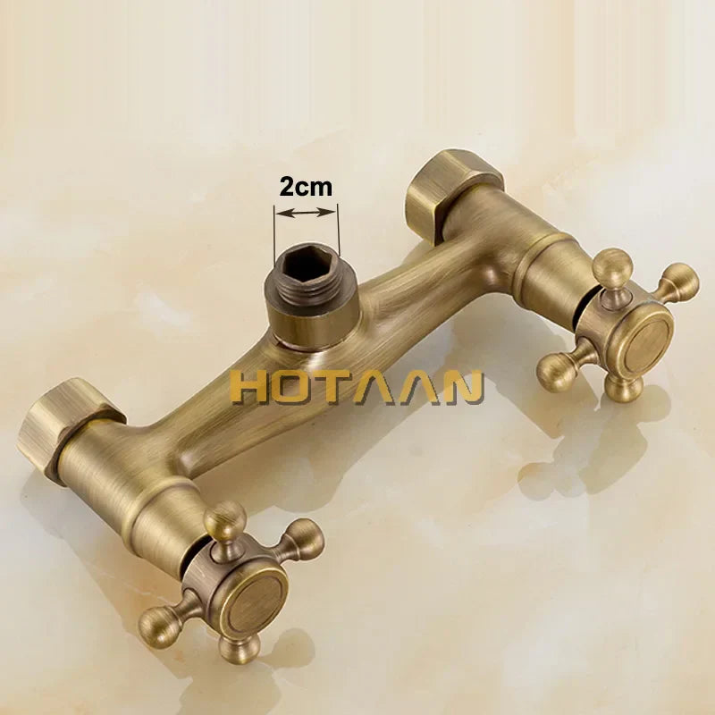 DecorBites™ Antique Brass Hand Held Shower Kit - Wall Mounted Bathroom Shower Faucet