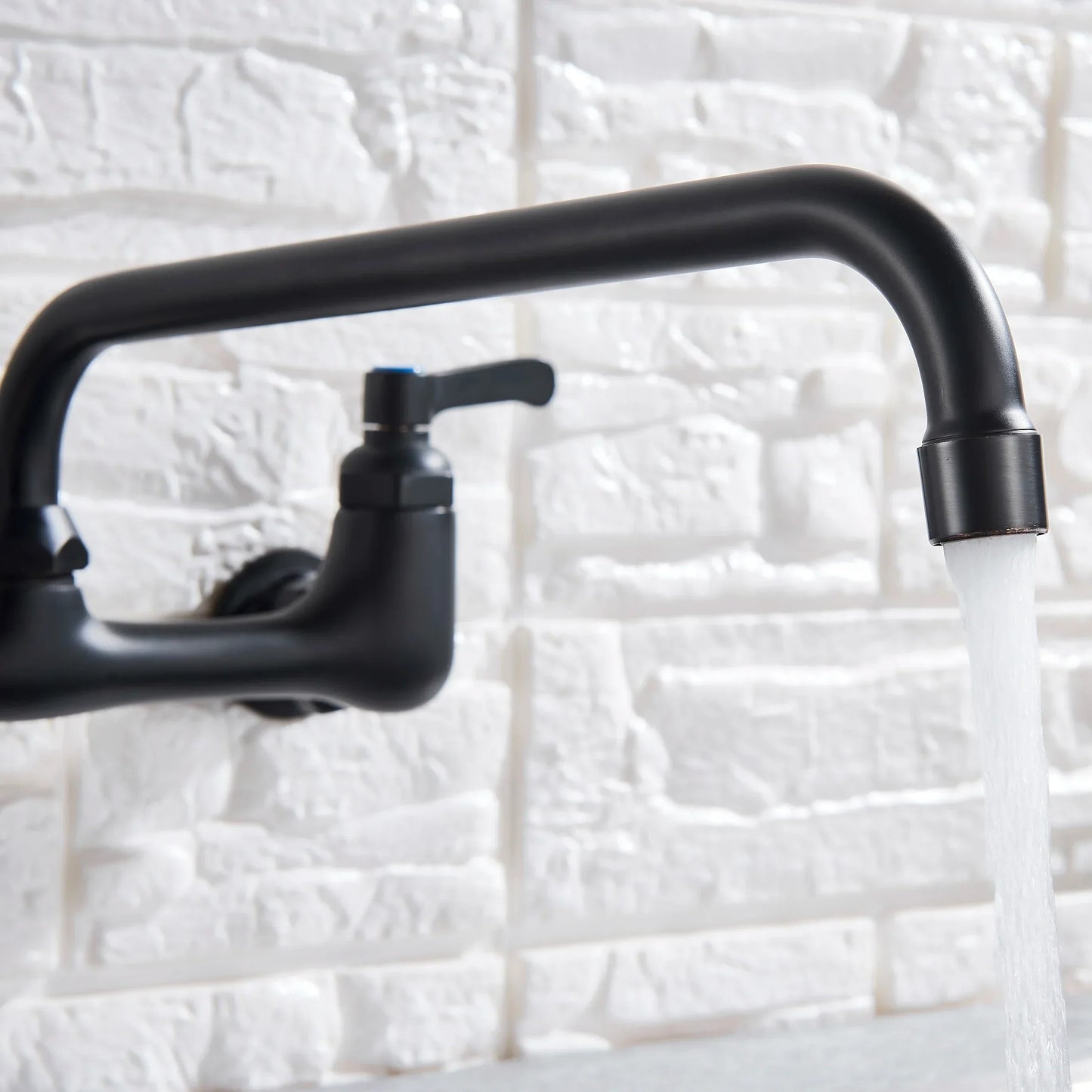 DecorBites™ Brass Dual Handle Kitchen Faucet 360 Swivel Hot Cold Water Tap