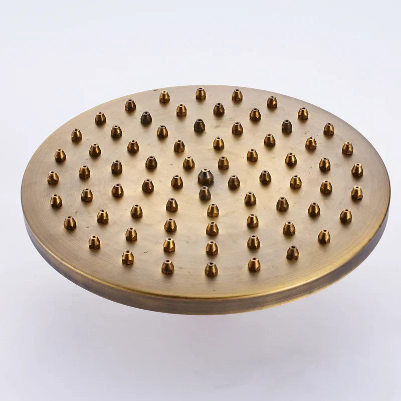 DecorBites™ 8" Antique Brass Rainfall Shower Faucet Head for Refreshing Showers