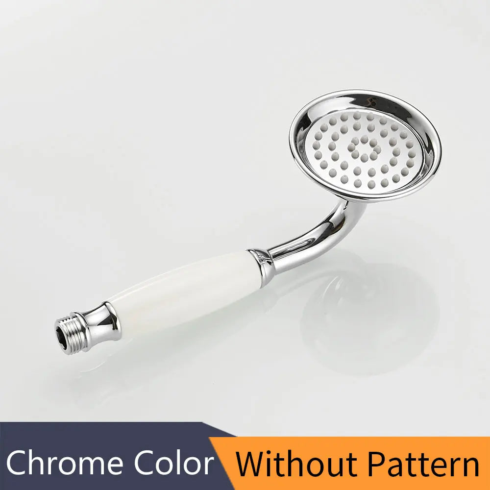 DecorBites™ Antique Brass Hand Held Shower with Luxury Ceramics - Round Rainfall Faucet