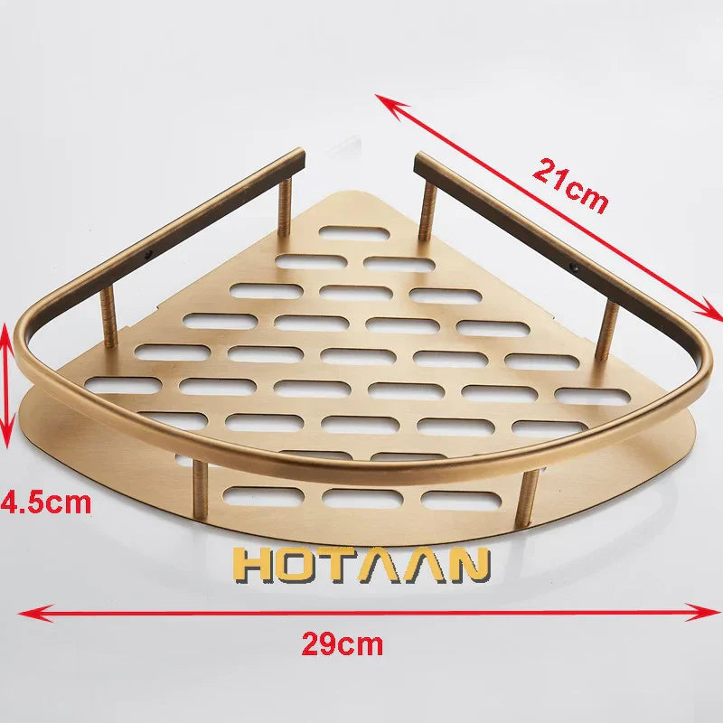 DecorBites™ Antique Finish Aluminum Shower Basket Holder Fashion Bathroom Shelf Basket
