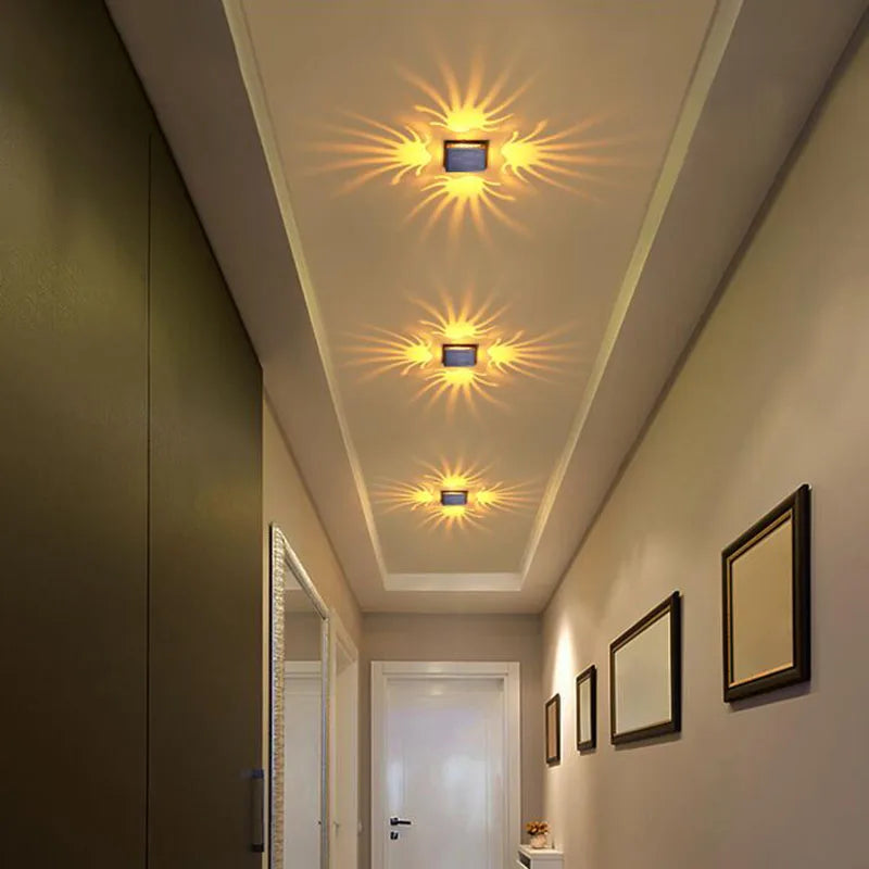 DecorBites™ LED Square Aluminum Wall Lamp 3W for Home and KTV/Bar Interior Lighting