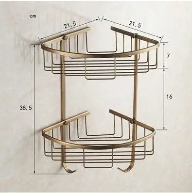 DecorBites™ Copper Carved Bathroom Accessories Set: Towel Shelf, Towel Bar, Paper Holder, Cloth Hook
