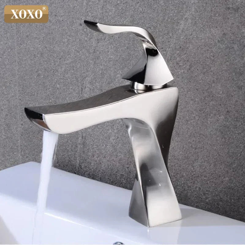 DecorBites™ Contemporary Brass Basin Faucet with Single Handle Mixer for Bathroom