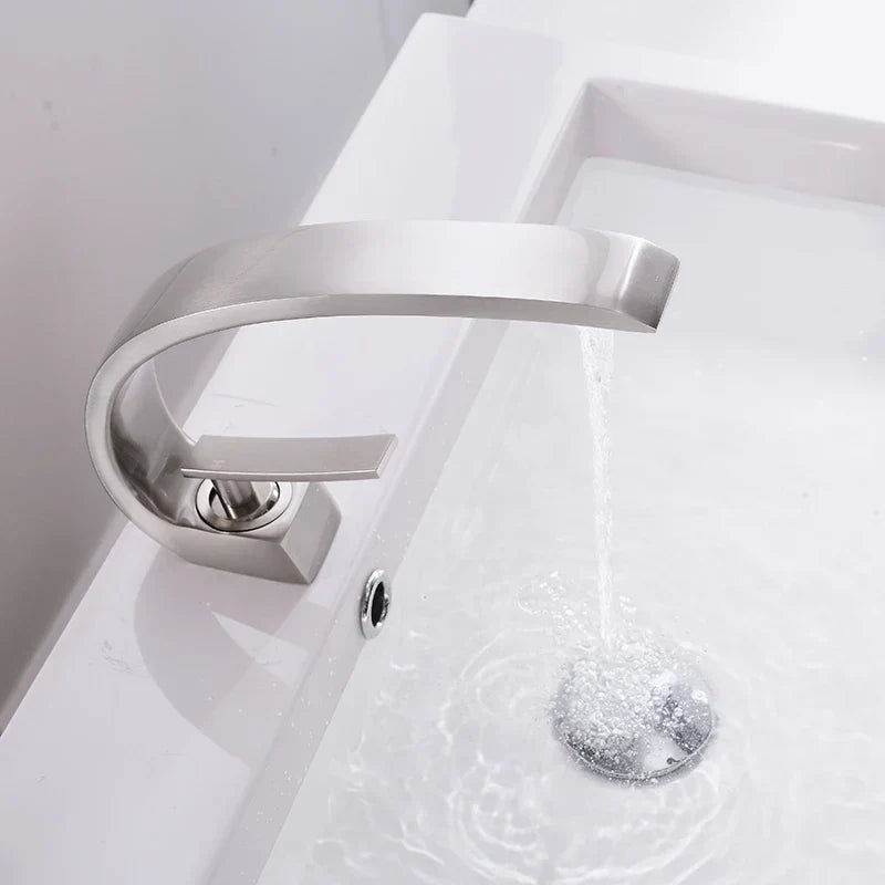 DecorBites™ Basin Faucet: Modern Brass Bathroom Mixer Tap with Single Handle and Single Hole