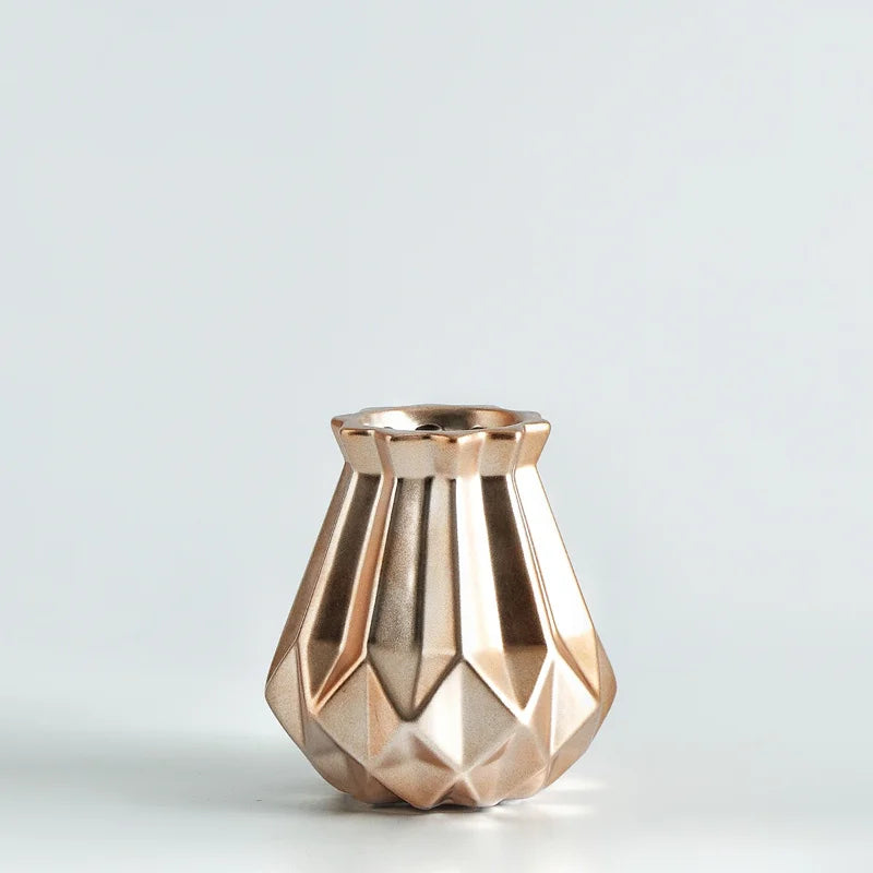 DecorBites™ Ceramic Diamond Vase Modern Home Decor Living Room Decoration