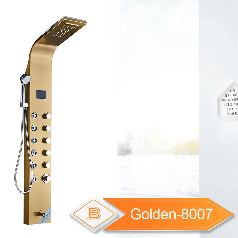 DecorBites™ LED Rain Waterfall Shower Panel with Massage Jets and Bidet Sprayer