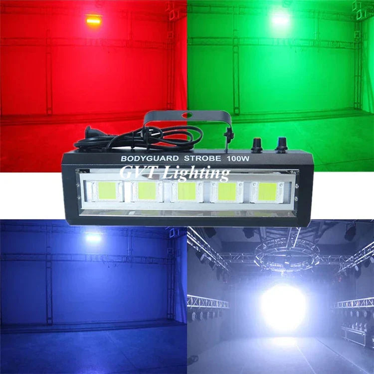 DecorBites™ 100W Auto Sound Control LED White Strobe Light for Music Shows