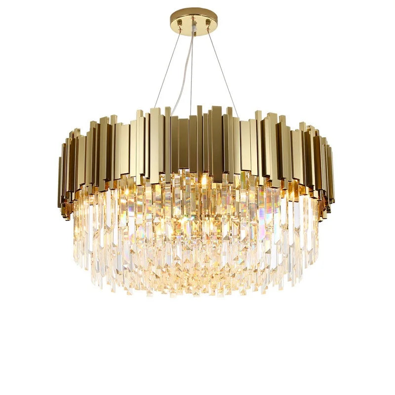 DecorBites™ Gold LED Crystal Ceiling Chandelier for Elegant Home Decor