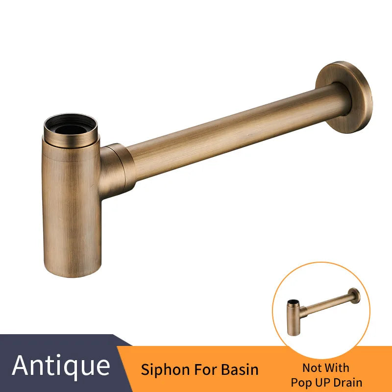 DecorBites™ Brass Round Bottle Trap Oil Rubbed Bronze Pop Up Drain WF-6920