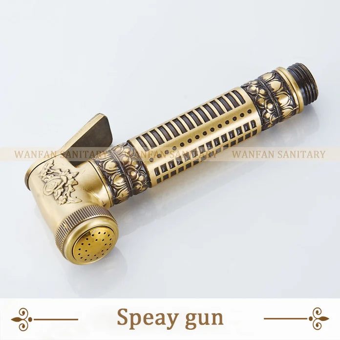 DecorBites™ Antique Brass Wall Mounted Bidet Faucet Hygienic Shower Sprayer Tap