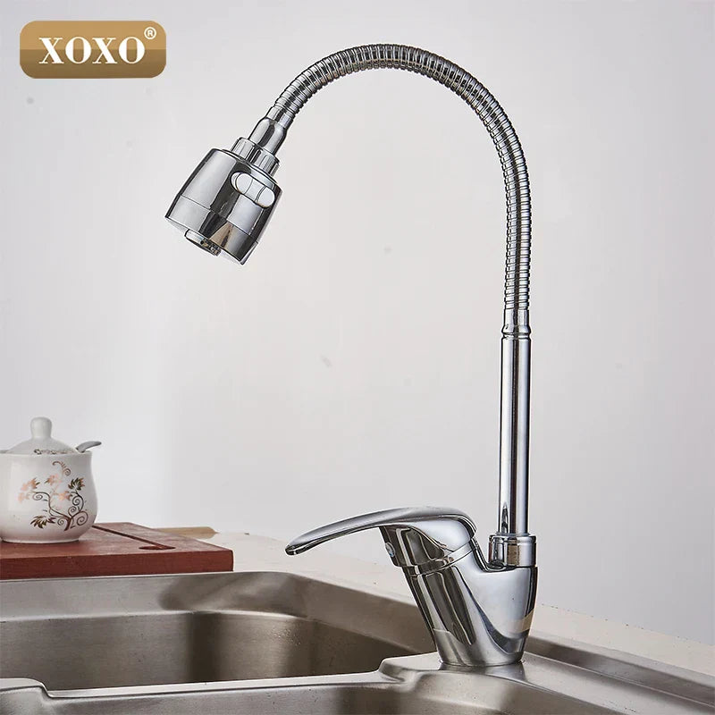 DecorBites™ Brass Kitchen Faucet Mixer Tap with Multifunction Shower & Washing Machine