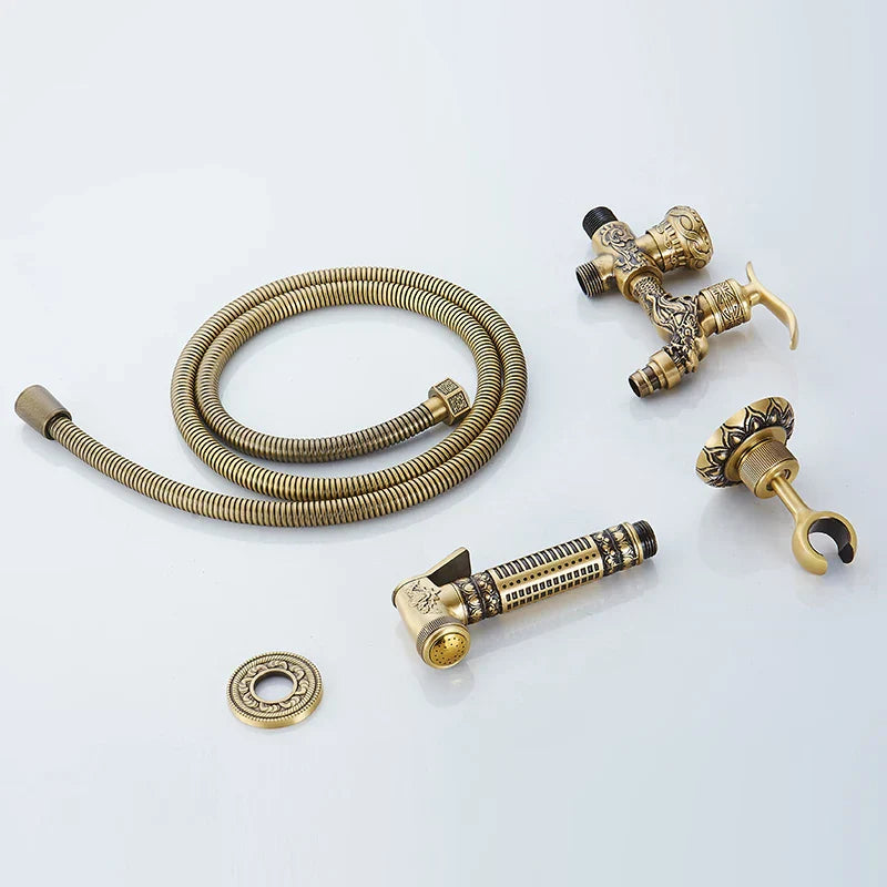 DecorBites™ Antique Brass Wall Mounted Bidet Faucet Hygienic Shower Sprayer Tap