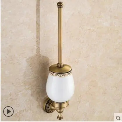 DecorBites™ Copper Carved Bathroom Accessories Set: Towel Shelf, Towel Bar, Paper Holder, Cloth Hook
