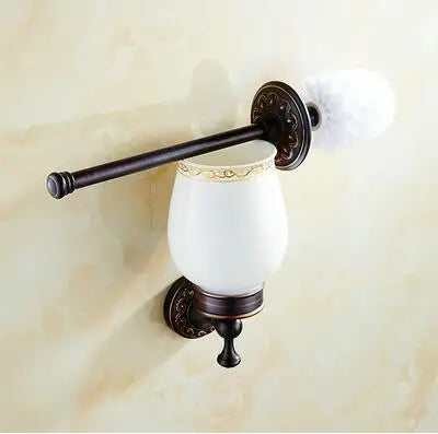 DecorBites™ Carved Flowers Blackened Copper Bathroom Accessories Set