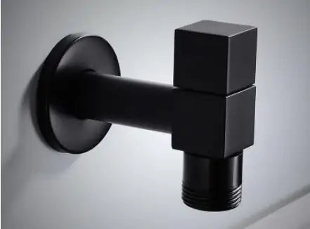 DecorBites™ Copper Bathroom Corner Faucet Single Cold Outdoor Mixer Tap Black Oil