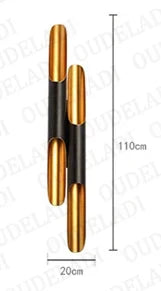 DecorBites™ Black Gold Aluminum Tube Wall Sconce for Bedroom Living Room Decor