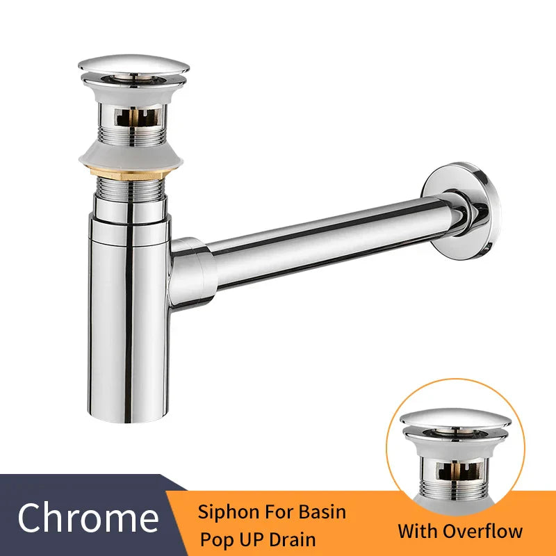 DecorBites™ Brass Round Bottle Trap Oil Rubbed Bronze WF-6920